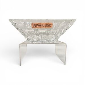 Nachtmann Dancing Stars-Bossa Nova 4" Square Glass Snack Bowl Basket Weave